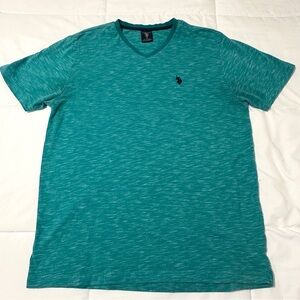 U.S. Polo Assn. Turquoise V-Neck T-Shirt • Medium